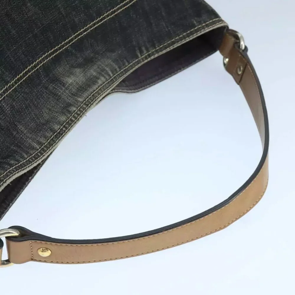 BURBERRY Blue Label Shoulder Bag Denim Black - Picture 7 of 16